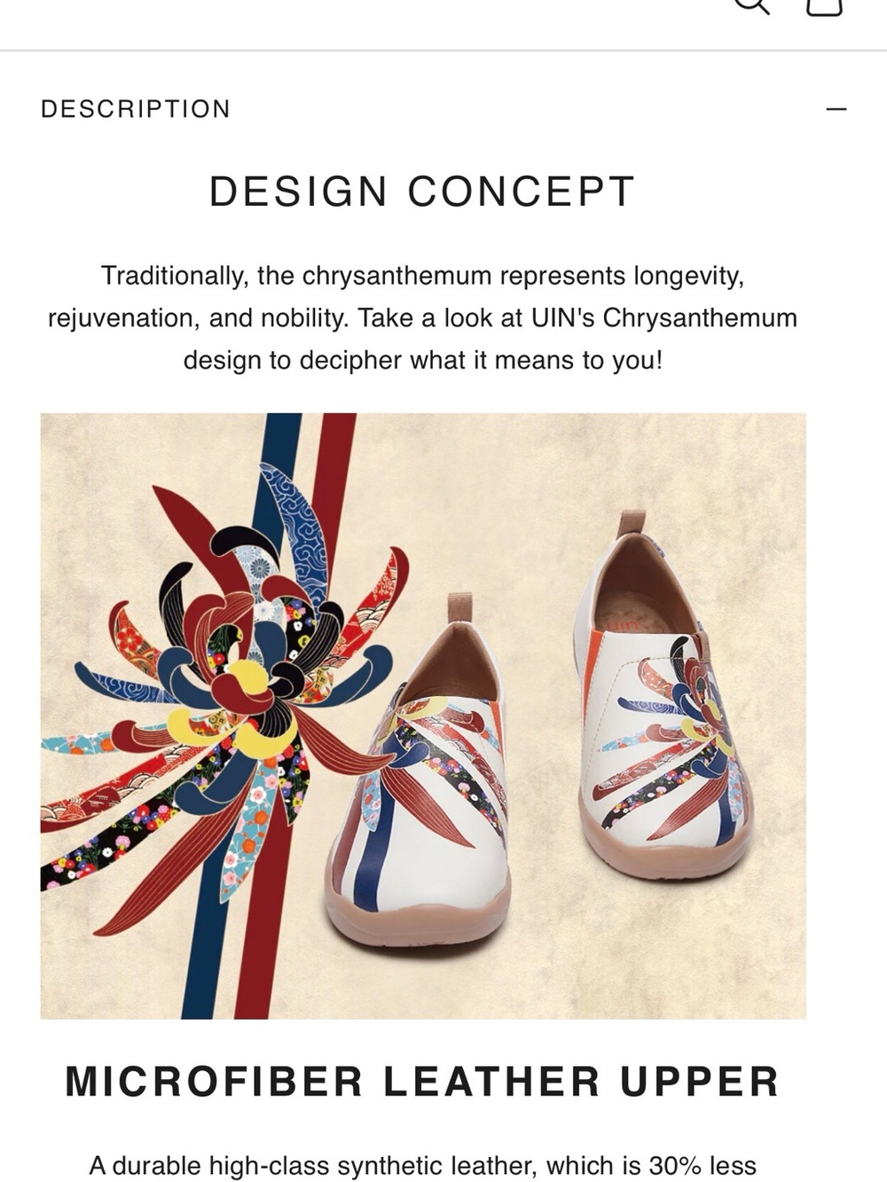 UIN White Floral-Pattern Slip-On Shoes with Blue and Red Accents - Picture 15 of 16